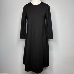 J. McLaughlin Black Long Sleeve Stretch Knit Midi Dress XS